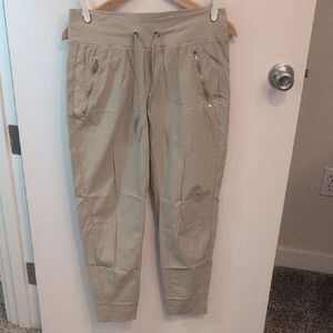 Athleta Beige Joggers with Zippered Pockets